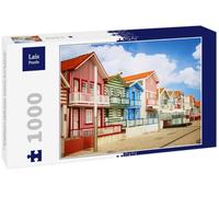 Lais Puzzle Calle con Casas típicas a Rayas Costa Nova, Aveiro, Portugal, Color Retro 1000 Piezas