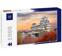 Lais Puzzle Castillo de Himeji y Hojas Rojas de Arce al Atardecer y Cielo crepuscular en la Ciudad de Himeji, prefectura de Hyogo en Japón 1000 Piezas
