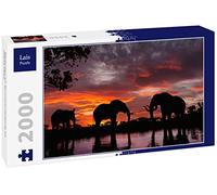 Lais Puzzle Elefantes al Atardecer Junto a un río 2000 Piezas