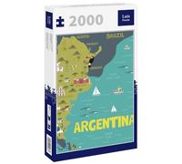 Lais Puzzle Mapa ilustrado de Argentina con Naturaleza, Animales y monumentos 2000 Piezas