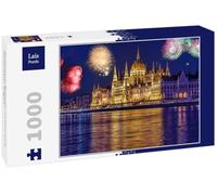 Lais Puzzle Parlamento en Budapest con Fuegos Artificiales, celebración de Año Nuevo, Hungría 1000 Piezas