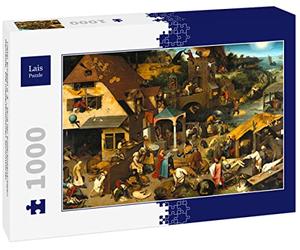 Lais Puzzle Pieter Bruegel el Viejo - Serie de Pinturas en Arco, Los Proverbios Holandeses 1000 Piezas