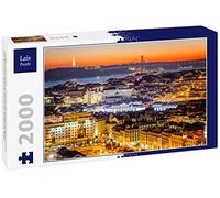 Lais Puzzle Precioso Paisaje Urbano, Lisboa, la Capital de Portugal al Atardecer. Un Destino Popular para Viajar por Europa, una de Las Ciudades más Bellas del Mundo 2000 Piezas