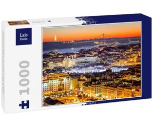 Lais Puzzle Precioso Paisaje Urbano, Lisboa, la Capital de Portugal al Atardecer. Un Destino Popular para Viajar por Europa, una de Las Ciudades más Bellas del Mundo 1000 Piezas