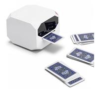 LAISANIM Distribuidor automático de cartas, motor silencioso programable, oferta de 8 jugadores 360, para noches de póquer, barajador de cartas recargable para juegos de cartas de blackjack (blanco)