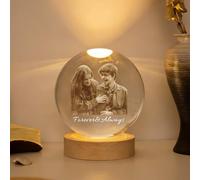 LAISHENGTE Bola de cristal personalizada grabada con foto para amantes, familiares, perros, gatos, cumpleaños, boda, graduación conmemorativa (redonda)