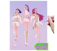 LAISU Pintura de diamantes coreana pop para adultos, adolescentes, principiantes y niñas a partir de 6 años, 30 x 40 cm, cuadro de pintura de diamantes 5D grande, juego de manualidades, anime, kit de