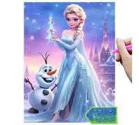LAISU Pintura de diamantes para adultos, principiantes y niños a partir de 6 años, reina de hielo, princesa de hielo, cuadro de pintura de diamantes 5D, 30 x 40 cm, piedras redondas grandes, kit de