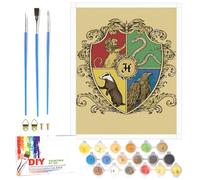 LAISU Pintura por números para adultos, principiantes, 40 x 50 cm, juego de manualidades con lienzo pinceles acrílicos, Hary Pote Hogwas, academia de magia, kit de manualidades para decoración del