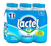 Lait Lactel Vitamine D demi-écrémé 1L (pack de 6)