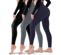 Laite Hebe Paquete de 3 Leggings para Mujer, sin Transparencia, Cintura Alta, Control de Abdomen, Pantalones de Yoga, Entrenamiento, Correr, Leggings, 02-surtido01, S - M