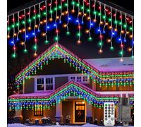 LaiTeny Cortina Luces Navidad Exterior 10M - 280 LED Impermeable Luz Natal Exterior con 8 Modos Función de Memoria Temporizador Guirnalda Navidad Exteriores para Balcon Jardín Fiestas Multicolor