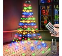 LaiTeny Luces Arbol Navidad Exterior Interior - 2M 240LED 12 Cadena de Luz para Árbol de Navidad, Impermeable LED Luzes de Hadas con Mando 8 Modos Temporizador Arboles Navidad Decoración Colores