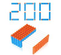 LAIVIYA Balas para Nerf, 200PCS Balas Nerf, 7.2cm BalasPistola Juguete para NerfN-Strike Elite Series Blasters, Dardos Espuma Recarga, NerfDarts para Blaster, Regalo De Fiesta (Azul Claro + Blanco)