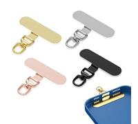 LAIVIYA Enganche Movil, 4PCS Parche De Metal De Acero Inoxidable Para Teléfono, Parche De Correa Ultrafino, Giratorio De 360°, Inserto Metálico Universal Para Smartphones (Negro, Blanco, Plata, Rosa)