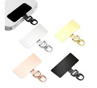 LAIVIYA Enganche Movil, 4PCS Parche De Metal De Acero Inoxidable Para Teléfono, Parche De Correa Ultrafino, Giratorio De 360°, Inserto Metálico Universal Para Smartphones (Cuadrado)