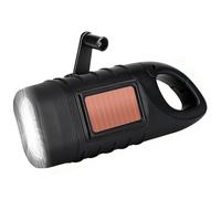 LAIVIYA - Linterna solar LED de emergencia con mosquetón, lámpara de dínamo manivela portátil para exteriores acampadas, cortes de energía, ciclismo, equipo de emergencia, color negro