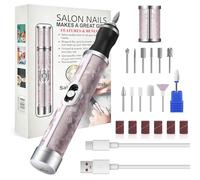 LAIVIYA Torno Para Uñas Profesional Con 12 Cabezales Pulidores, 6 Granos, 4 Velocidades Ajustables, Carga Sin Cable, Limador De Uñas Electrico Para Uñas De Manos Y Pies, Quita Gel, Pedicura Y Manicura