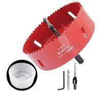 Laiwei - Juego de 2 sierras de corona para madera de 108 mm y accesorios para sierra perforadora de polvo para todas las sierras de corona de hasta 125 milímetros de diámetro de corte