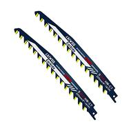 LAIWOO 2 x Hoja de Sierra de Sable / Hojas Sierra Sable ,Mano, Hoja de Sierra de Sable de Metal Duro, Accesorios para Sierra de Sable para Cortar Hormigón Poroso (S0243HM, 255 mm)