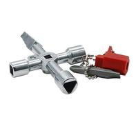 LAJHDCG Llave triangular cuadrada y cruzada Universal, aleación de Zinc, interruptor de elevación for armario eléctrico, Mini herramientas duraderas y compactas