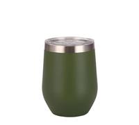 LAJHDCG Simple and fashionable Vaso de acero inoxidable de 360 ml con aislamiento al vacío de doble pared y forma de cáscara de huevo The first choice for giving gifts(Army green)