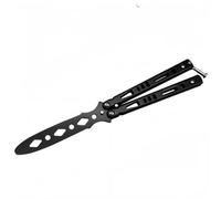 Lajiakoy® Navaja Mariposa, Cuchillo Mariposa Acero Inoxidable, Navaja Mariposa Sin Filo Hoja Segura No Afilada, para Entrenamiento(Negro)