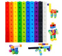 LAJUP Cubos Mathlink (Juego de 100) Policubos para Aprender Matemáticas Jugando, Bloques multibase Psicomotricidad Infantil, Manipulativos, Juguetes Educativos Montessori ABN 5+ Años