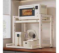 LAJUU Estante De Metal Ajustable De 2 Niveles For Microondas, Organizador Grande For Encimera De Cocina, Estante Grande For Gabinete De Escritorio, Estantes For Especias, Estante De Mostrador