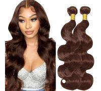 Lakaisa Body Wave - Extensiones de pelo humano con mechones de cabello natural, 2 paquetes de extensiones de cabello humano virgen sin procesar, con un olor mínimo para mujer de 35,5 cm