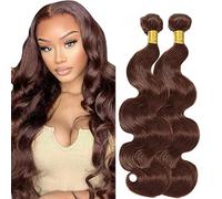Lakaisa Body Wave - Extensiones de pelo humano con mechones de cabello natural, 2 paquetes de extensiones de cabello humano virgen sin procesar, mínimo olor para mujer de 40,64 cm