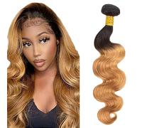 Lakaisa Body Wave Human Hair Bundles 1B27 Blonde Ombre Human Hair Extensions Paquete de Cabello Humano Sew in Hair Cabello Natural Humano Single Bundle Real Hair Low Shedding for Woman 22 Inch