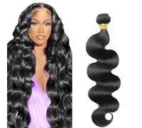 Lakaisa Body Wave Human Hair Bundles Natural Black Human Hair Extensions Paquete de Cabello Humano Sew in Hair Cabello Natural Humano Single Bundle Real Hair Low Shedding for Woman 34 Inch