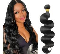 Lakaisa Body Wave Human Hair Bundles Natural Black Human Hair Extensions Paquete de Cabello Humano Sew in Hair Cabello Natural Humano Single Bundle Real Hair Low Shedding for Woman 32 Inch