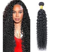 Lakaisa Curly Wave Human Hair Bundles Natural Black Human Hair Extensions Paquete de Cabello Humano Sew in Hair Cabello Natural Humano Single Bundle Real Hair Low Shedding for Woman 22 Inch