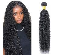 Lakaisa Curly Wave Human Hair Bundles Natural Black Human Hair Extensions Paquete de Cabello Humano Sew in Hair Cabello Natural Humano Single Bundle Real Hair Low Shedding for Woman 20 Inch