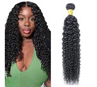 Lakaisa Curly Wave Human Hair Bundles Natural Black Human Hair Extensions Paquete de Cabello Humano Sew in Hair Cabello Natural Humano Single Bundle Real Hair Low Shedding for Woman 24 Inch