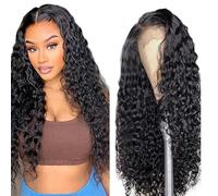 Lakaisa Deep Wave Human Hair Wig Larga Pelucas Mujer Pelo Natural Humano 13X1 Lace Natural Black Pre Plucked Unprocessed Remy Hair 150% Density Low Shedding Minimal Tangle for Women 22 Inch