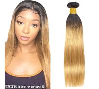 Lakaisa Straight Human Hair Bundles 1B27 Blonde Ombre Human Hair Extensions Paquete de Cabello Humano Sew in Hair Cabello Natural Humano Single Bundle Real Hair Low Shedding for Woman 26 Inch