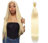 Lakaisa Straight Human Hair Bundles #613 Blonde Human Hair Extensions Paquete de Cabello Humano Sew in Hair Cabello Natural Humano Single Bundle Real Hair Low Shedding for Woman 12 Inch