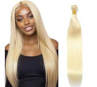 Lakaisa Straight Human Hair Bundles #613 Blonde Human Hair Extensions Paquete de Cabello Humano Sew in Hair Cabello Natural Humano Single Bundle Real Hair Low Shedding for Woman 24 Inch