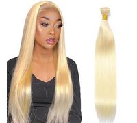 Lakaisa Straight Human Hair Bundles #613 Blonde Human Hair Extensions Paquete de Cabello Humano Sew in Hair Cabello Natural Humano Single Bundle Real Hair Low Shedding for Woman 18 Inch