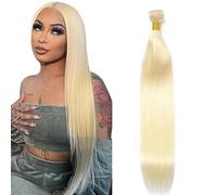 Lakaisa Straight Human Hair Bundles #613 Blonde Human Hair Extensions Paquete de Cabello Humano Sew in Hair Cabello Natural Humano Single Bundle Real Hair Low Shedding for Woman 14 Inch