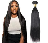 Lakaisa Straight Human Hair Bundles Natural Black Human Hair Extensions Paquete de Cabello Humano for Sew Cabello Natural Humano Single Bundle Real Hair Low Shedding for Woman 32 Inch