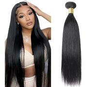 Lakaisa Straight Human Hair Bundles Natural Black Human Hair Extensions Paquete de Cabello Humano for Sew Cabello Natural Humano Single Bundle Real Hair Low Shedding for Woman 26 Inch
