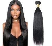 Lakaisa Straight Human Hair Bundles Natural Black Human Hair Extensions Paquete de Cabello Humano for Sew Cabello Natural Humano Single Bundle Real Hair Low Shedding for Woman 14 Inch