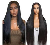 Lakaisa Straight Wig Human Hair Larga Pelucas Mujer Pelo Natural Humano13X1 Lace Natural Black Pre Plucked Unprocessed Remy Hair 150% Density Low Shedding Minimal Tangle 30 Inch