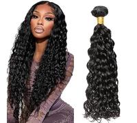 Lakaisa Water Wave Human Hair Bundles Human Hair Extensions Paquete de Cabello Humano Sew in Hair Cabello Natural Humano Single Bundle Real Hair Low Shedding Natural Black for Woman 30 Inch