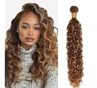 Lakaisa Water Wave Human Hair Bundles Human Hair Extensions Paquete de Cabello Humano Sew in Hair Cabello Natural Humano Single Bundle Real Hair Low Shedding P427 Highlight Blonde for Woman 22 Inch
