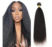 Lakaisa Yaki Straight Human Hair Bundles Natural Black Human Hair Extensions Paquete de Cabello Humano Sew in Hair Cabello Natural Humano Single Bundle Real Hair Low Shedding for Woman 32 Inch